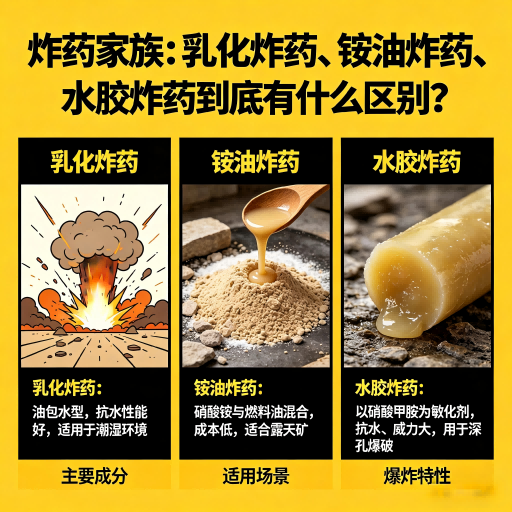 二七炸药家族：乳化炸药、铵油炸药、水胶炸药到底有什么区别？